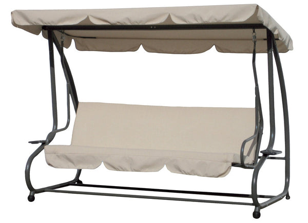 prezzo Schaukel Schlafsofa für Garten 3 Sitze in Stahl Bauer Beige