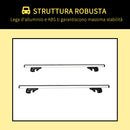 Barre Portatutto per Auto 135,3x5,7x7 cm Portata da 75 kg con Blocco e Chiavi di Sicurezza in Alluminio e ABS Argento      