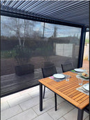 Pergola da Giardino 3,6x3 m in Alluminio con Tende Laterali Grigio Antracite