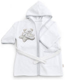 Accappatoio per Neonati 6-18 Mesi 50x30x2 cm in Spugna di Cotone Sweet Bianco