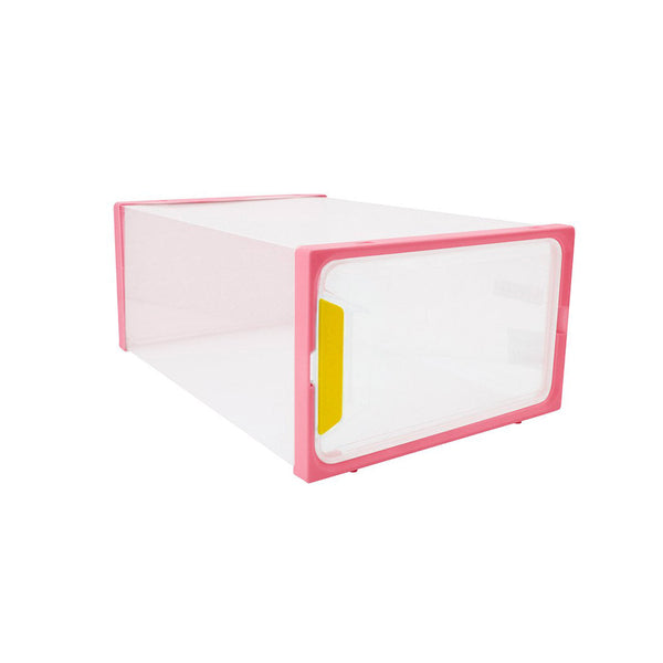 Platzsparender Schuhkarton 23x33xH14 cm Container mit rosa Tür sconto