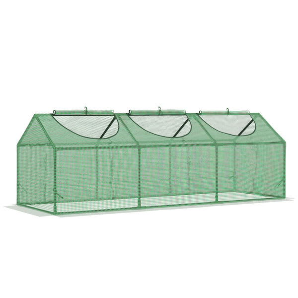 acquista Mini-Gewächshaus mit 3 Fenstern 180 x 60 x 60 cm Grüne PE-Anti-UV-Abdeckung