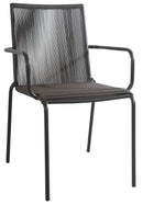 Sedia da Giardino in Ferro con Filo Bianco Vorghini Spaghetti Marrone