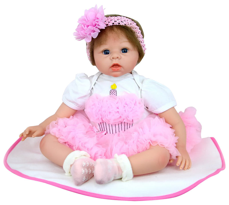 Bambola Reborn Femmina Realistica in Vinile 30cm Seduta Kidfun Real Baby Marisol