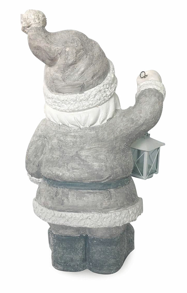 Pupazzo Babbo Natale Luminoso 4 Led in Magnesia H48 cm Soriani Grigio