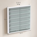 Bacheca Portaoggetti 80x9,5x83 cm a 5 Ripiani Regolabili con Ante in Vetro in Pannello Truciolare Bianco      