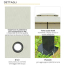 Gazebo da Giardino 3x4m con Tende in Acciaio e Poliestere Bianco e Crema