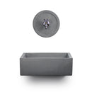 Lavello Rettangolare 45x35 cm con Rosone Installazione a Muro in Cemento Madrid Antracite    