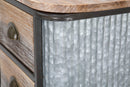 Comodino 2 Cassetti Bronxs 43,5x36,5x72,5 cm in Ferro e Legno di Abete Nero e Grigio