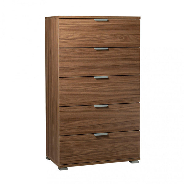 Kommode mit 5 Schubladen Nussbaumfarbe 60x38x103 h cm in brauner zweischichtiger Spanplatte acquista