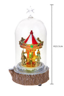 Giostra di Natale con musica, luci e movimento 23,5 cm in Resina