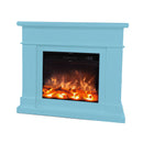 Camino Elettrico da Pavimento 109x102x21,5 cm Effetto Fiamma 1500W Sined Lipari Turchese