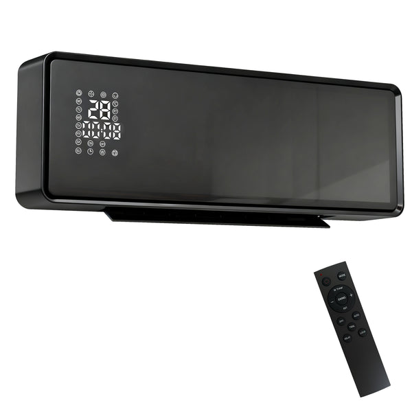 sconto Stufa Ceramica 2000W a Parete con 3 Modalità Temperatura Regolabile Timer Telecomando Blocco Bambini Nero