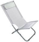 Spiaggina Sedia Prendisole Pieghevole 68x48x73 cm in Acciaio e Textilene Ecrù