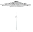 Ombrellone da Giardino Ø3 m Palo Ø48 mm in Alluminio Telo in Poliestere Palm Beach Bianco e Grigio