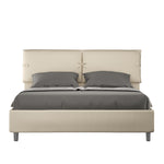 Letto Matrimoniale con Alzata Comoda Imbottito in Similpelle Sleeper Tortora Varie Misure