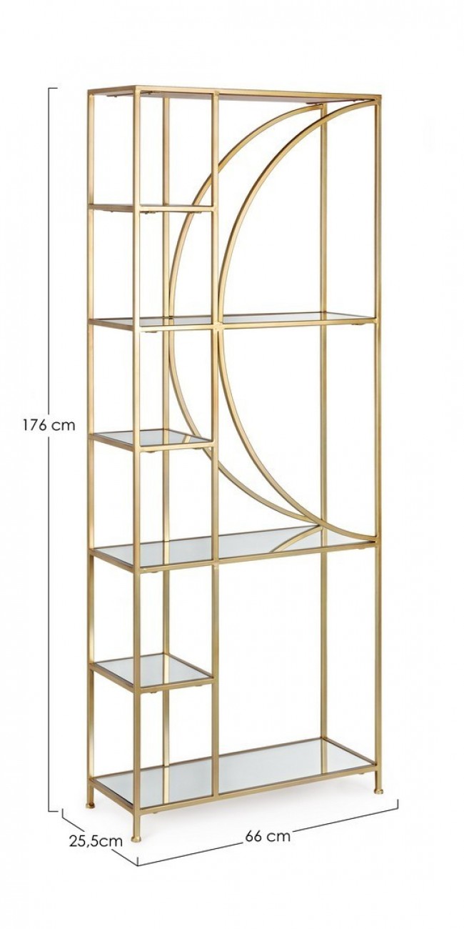 Libreria 6 Ripiani Elenor in Metallo