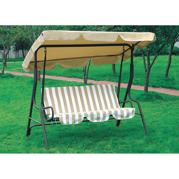 prezzo Schaukelsofa 3 Sitze aus lackiertem Stahl in weiß/beigem Stoff