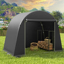 Tenda Garage per Biciclette e Attrezzi 245x120x200 cm con Ingresso a Cerniera in PE e Metallo Grigio Scuro      