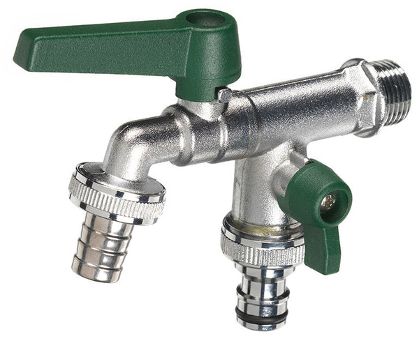 Rubinetto a Sfera Doppio per Fontana da Giardino con Leve Colorate Belfer RUB/027 Verde sconto