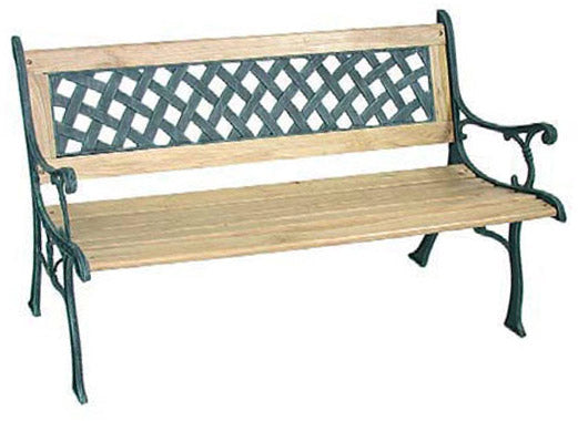 2-Sitzer-Gartenbank aus Gusseisen und Vierkantholz online