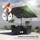 Ombrellone Rettangolare da Giardino 300x200 cm con Manovella in Metallo e Poliestere Grigio Scuro      
