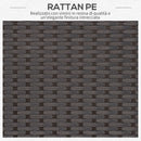 Set Salotto da Giardino 2 Poltroncine e Tavolino con Cuscini in Rattan Nero
