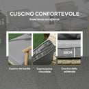 Set Salotto da Giardino con 2 Poltroncine con Cuscini e Tavolino in Vetro in Rattan Marrone e Grigio