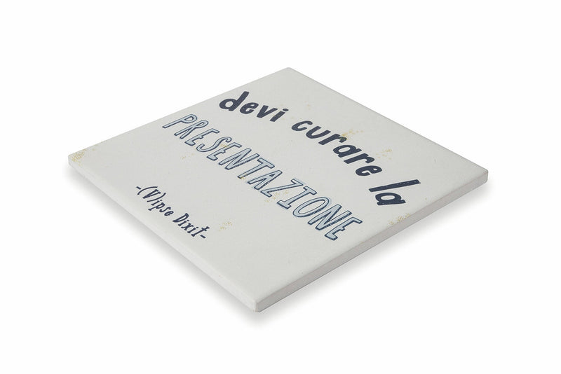 Sottopentola Quadrato in Ceramica e Sughero VdE Tivoli 1996 Vipse Dixit