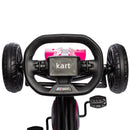 Go Kart a Pedali per Bambini 3-8 Anni 100x58x58,5 cm con Sedile Regolabile e Ruote in EVA Rosa e Nero      