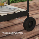 Barbecue a Carbonella 103x47x95 cm con Griglia Regolabile e 3 Ripiani in Metallo e Legno Rosso  