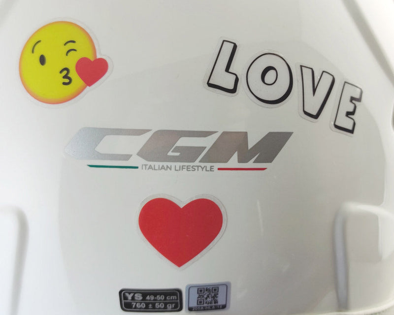 Casco Demi-Jet per Bambini Visiera Sagomata CGM Magic Smile 205S Bianco Varie Misure
