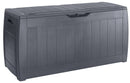 Baule Cassapanca da Esterno 117,5x57,3x45 cm in Resina Effetto Legno Keter Hollywood Antracite
