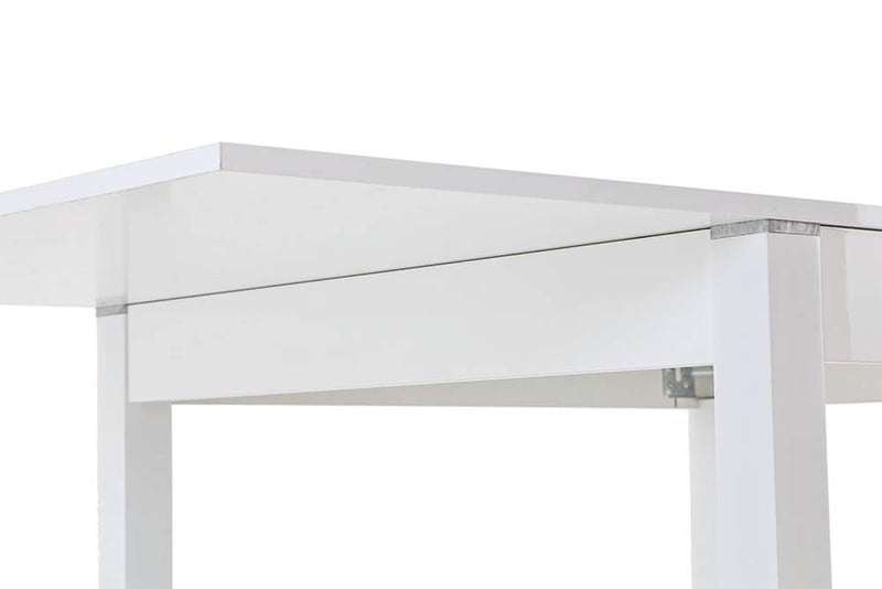 Tavolo da Pranzo Allungabile a Libro in Melamina 100/200x100x78cm TFT  Raff Bianco Lucido