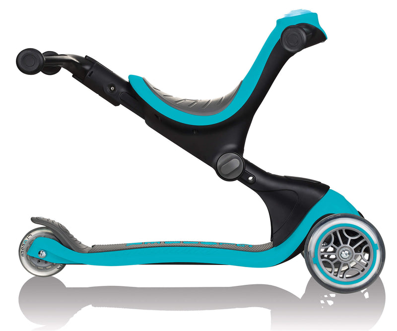 Monopattino Passeggino Triciclo a 3 Ruote Globber Go-UP Deluxe Turchese