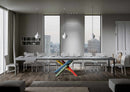 Tavolo Allungabile 120/380x90 cm Volantis Cemento Gambe Multicolore 4/B      