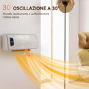 Stufa Ceramica 2000W a Parete con 3 Modalità Temperatura Regolabile Timer Telecomando Bianco      
