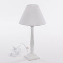 Lampada da Tavolo Ø10xH36 cm in MDF Bianca