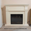 Cornice da Pavimento per Inserto Camino Elettrico 114x28,2x102,2 cm in MDF Sined Caldera Bianco