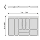 Portaposate per Cassetti da Cucina 80 cm in Plastica Emuca Grigio