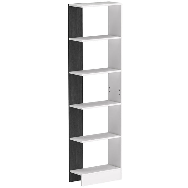 prezzo Libreria Moderna Salvaspazio 45x21x170 cm a 5 Ripiani in Legno Bianco e Nero