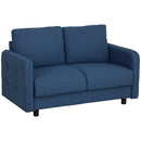 Divano 2 Posti con Cuscini Sfoderabili e Molle a S 136x75x84 cm in Velluto Blu  