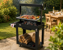 Barbecue a Legna e Carbone 80x46,5x21 cm BBQ Argentino in Acciaio Santa Maria Nero