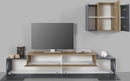 Parete Attrezzata Mobile TV e Pensile 240x45x51,5 cm Coro Grigio Antracite Opaco/Rovere Wotan  