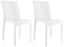 Set 2 Sedie da Giardino in Stile Rattan Bianco