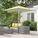 Ombrellone da Giardino 248x248x250 cm in Alluminio Metallo e Poliestere Bianco Beige 