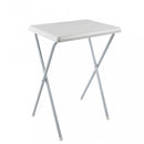 Tavolino Alto 52x38x68 h cm in Metallo e PVC Bianco