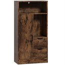 Mobile Bagno Slim 50x25x100 cm con Cassetti e Scomparti Aperti in Truciolato Marrone Rustico      