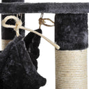 Albero Tiragraffi per Gatti a 4 Livelli in Peluche Sisal Naturale Grigio 40x40x132 cm 