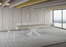 Tavolo Allungabile 160-264x90x77 cm Volantis Premium Cashmere Telaio Bianco 